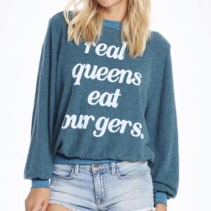 Wildfox Blue Crew Neck Sweater